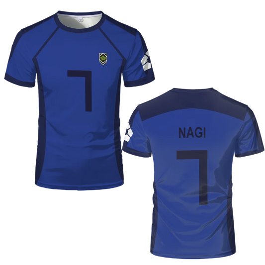 Blue Lock Anime T Shirts 2024 Summer Mens Short Sleeved Cartoon Football Jersey T-shirt Adults Kids Soccer Isagi Cosplay Uniform
